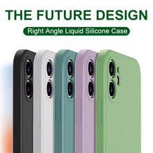 Funda de silicona líquida cuadrada para iPhone, carcasa suave Original de lujo, 11 Pro, X, XR, XS, Max, 7, 8, 6, 6s Plus, SE 2, 2020, 12 colores 2024 - compra barato