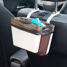 Cubo de basura plegable para asiento trasero de coche, contenedor colgante para reposacabezas, ABS, soporte para taza, almacenamiento a prueba de fugas 2024 - compra barato