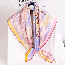 Women 100% Silk Scarves 88*88cm Luxury Pure Silk Scarf Wraps Shawls Pashmina Female Natural Silk Neckerchief Head Scarf Bandana 2024 - buy cheap