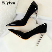 Eilyken-sapatos de salto alto couro pu de alta qualidade, plus size, 34-40, bico fino, stiletto, festa de casamento, sapatos 2024 - compre barato