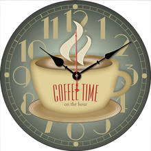 Clocks Wall Coffee Time Gold Arab Number Paint Analog Wall Clock Creative Shop Hotel Home Decorative Wall Clock Horloge 2024 - buy cheap