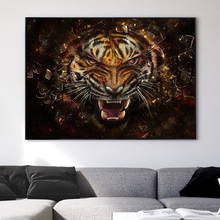 Arte de parede de animais selvagens, preto e branco, tela de pintura e impressões, imagens de arte de parede, decoração de casa, sala de estar 2024 - compre barato