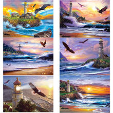 5D DIY Diamond Painting Eagle Scenery Lighthouse Diamond Embroidery Full Square Round Drill Rhinestones Crafts Home Decor Gift 2024 - buy cheap