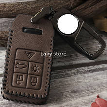 New Original Leather Car Key Cover Case for Volvo S60L V40 V60 XC60 Key Case for Car 1-buttons 5-buttons 6-buttons Brown Orange 2024 - buy cheap