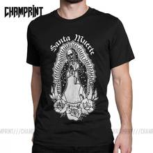 Men's T-Shirts Santa MuerteT Shirt Saint Death Cotton Tee Short Sleeve Goth Mexican Death Muertos Mother Skull  Tops Plus Size 2024 - buy cheap