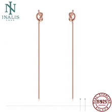 INALIS-pendientes de gota de Plata de Ley 925 para mujer, aretes de diseño de modelado de nudo, joyería Simple para fiesta, regalo, novedad 2024 - compra barato