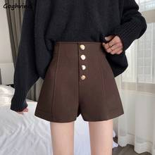 Shorts Women Solid Single Breasted High Waist Simple Design Korean Preppy Style Elegant Lovely Ladies Loose Slim Stylish Casual 2024 - buy cheap