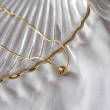 YUN RUO-Cadena de serpiente chapada en oro de 18 K para mujer, gargantilla de cuentas de oro, joyería de acero inoxidable de titanio, accesorio para mujer, no se decolora 2024 - compra barato