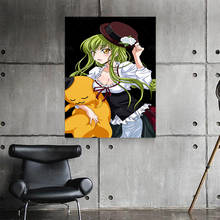 Imagens modulares para decoração de casa, código geass, cabelo verde, arte de parede, anime moderno, pintura de tela para quarto, poster sem moldura 2024 - compre barato