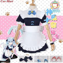 New Product Anime Virtual YouTuber Kagura Nana Cosplay Costume Cute Cat Maid Dress Unisex Halloween Party Role Play Clothing 2024 - buy cheap