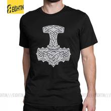 Мужская футболка с викингом Thor's Hammer, футболка с коротким рукавом из чистого хлопка с круглым воротником 2024 - купить недорого