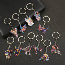 Fashion Colorful Flower Pattern Animal Keychain Lovely Design Dog Tortoise Elephant Bird Keyring Charms Pendant Bag Accessories 2024 - buy cheap