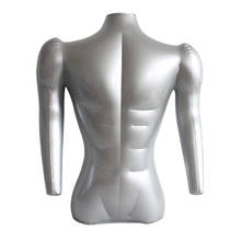 71cm Inflatable Adult Mannequin Male Bust T-shirt Tops Dummy Display Holder Silver 2024 - buy cheap