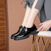 Spring/Summer New 2021 Women Shoes Patent Leather Round Toe Lace-Up Solid Color Simplicity Pumps Women's Shoes Casual All-match 2024 - buy cheap