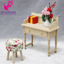 mini Doll house furniture writing desk study room scene 1:12 doll house decoration diy accessories 2024 - buy cheap