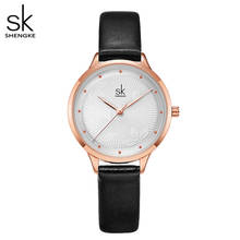 Shengke New Watch Women Black Leather Circle Rivet Dial 4 Colors Japanese Quartz Watch Reloj Mujer Light Casual Watch Gift 2024 - buy cheap