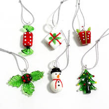 Hanging Handmade Glass Xmas Craft Ornaments Cute Candy, Snowman, Gifts, Lucky Leaf Mini Pendant Christmas Tree Decor Accessories 2024 - buy cheap
