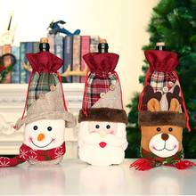 Рождественская крышка бутылки вина покрытие для бутылки в виде Санта-Клауса рождественские украшения для дома НОВОГОДНИЕ держатели для подарков Рождественский Декор Navidad 2024 - купить недорого
