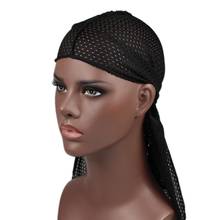 Acessórios para o cabelo malha durag bandanas chapéus para mulheres homens cauda longa chapéu pirata ondas do doo du rag turbante 2024 - compre barato