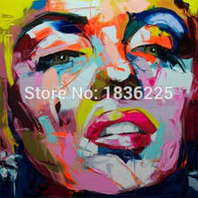 Nielly-pintura al óleo de cara de Retrato moderno, lienzo pintado a mano, arte de pared, decoración de pintura facial de chica 2024 - compra barato