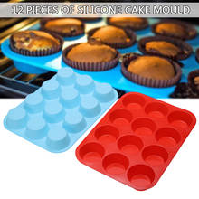 12 moldes de silicone para muffins e bolos, formas para fondant, muffin, chocolate, peças de cozimento 2024 - compre barato