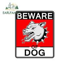 EARLFAMILY 13cm x 11.8cm for Beware of Dog Sign Car Stickers Vinyl JDM Bumper Trunk Truck Graphics Waterproof Anime Fine Decal 2024 - buy cheap