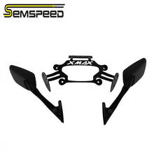 Suporte de navegação gps para motocicleta, kit com espelhos retrovisores para yamaha xmax300 400, 250, 125, 2017 a 2020