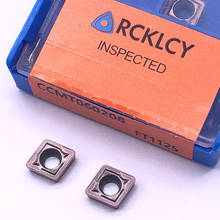 RCKLCY-herramientas de corte de acero inoxidable, herramienta de tungsteno, insertos de carburo de torno, alta calidad, CCMT060208 FT1125, CNC, 10 piezas 2024 - compra barato