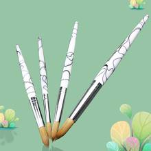 30% Alloy Aluminum Kolinsky Acrylic Nail Brushes Nail Art Tool Nail Polish Brush Set Painting Pen For Gel Builder 2024 - купить недорого