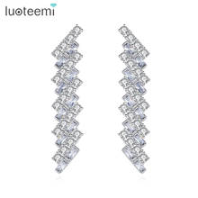 LUOTEEMI Staircase Shape Drop Earrings for Women Party Shining AAA Clear Cubic Zircon Fashion Jewelry Brincos Gift Wedding Gift 2024 - compre barato