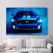 Modular Hd Prints Pictures Home Decor Fords Mustang Painting Canvas Poster Supercar Blue Wall Art For Living Room No Framework 2024 - buy cheap