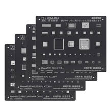 Kit de plantillas de Reballing BGA de acero negro para iPhone 11, 11Pro, XS, MAX, XR, X, 8, 7P, 7, 6S, CPU, Chip IC, Red de soldadura de plantación de estaño 2024 - compra barato