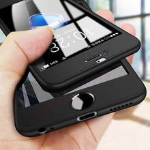 Capa completa 360 para iPhone, para 7 6s 8 plus 5 5S SE, capa protetora para iPhone 7 8 Plus 11 Pro XS MAX XR, capa com vidro 2024 - compre barato