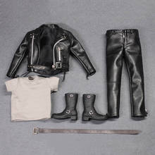 Conjunto de ropa de motocicleta T2T800 para hombre, escala 1/6, conjunto Punk de cuero para figuras de acción de 12 ", accesorios para modelos de muñecas 2024 - compra barato