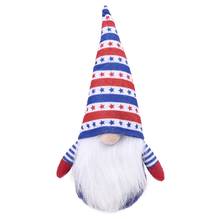 Patriotic Independence Day Plush Gnome Doll American Striped Star Print Hat Dwarf Decoration Tomte Standing Figurine 2024 - buy cheap