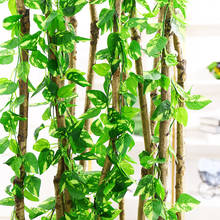 Искусственные растения, Ползучая зеленая гирлянда из листьев, искусственные цветы для домашнего свадебного декора, «сделай сам», подвесной венок из плюща, винограда 2024 - купить недорого