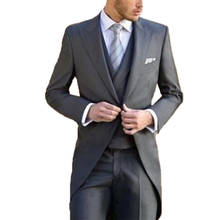 Classic Groom Tuxedos Tailcoat Mans Suit For Wedding  Prom Tuxedos Trajes De Hombre Blazer Three Pieces Suit(Jacket+Pants+Vest) 2024 - buy cheap