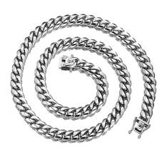 Collar de cadena de acero inoxidable para hombre, cadena de eslabones cubanos de 10mm, estilo Hip Hop, Miami, ideal para regalo 2024 - compra barato