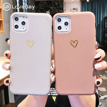 Чехол Lovebay с золотым сердечком для iPhone 11 Pro X XR XS Max 7 8 6 6s Plus, силиконовые чехлы для телефонов с гальваническим покрытием, мягкая задняя крышка из ТПУ 2024 - купить недорого