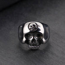 HaoYi Men's Stainless Steel Skull Punk Ring Hip Hop/Rock Fashion Rings Party Finger Jewelry 2024 - buy cheap