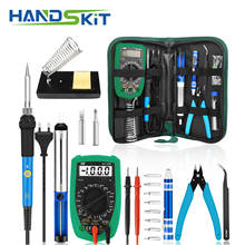 handskit  soldering Iron Kit 60W Adjustable Temperature Welding Tool, Digital Multimeter,Soldering Iron Tips, Desoldering Pump 2024 - buy cheap