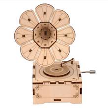 Wooden Puzzle Self-assembly Craft Kits DIY Musical Phonograph Toys for Teens 2024 - buy cheap