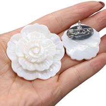 Pingente concha pérola natural, pingente em forma de flor branca, feminino, joias para festa diária, melhor presente 2024 - compre barato