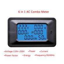 Painel digital ac lcd de alta tela, a, medidor de watt, voltagem, kwh, voltímetro, amperímetro, com função de alarme de sobrecarga 2024 - compre barato