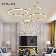 Modern Led Chandelier Gold Hanging Chandelier Lighting for Living room Dining room Kitchen Bedroom Circle Pendant Led Luminaires 2024 - buy cheap