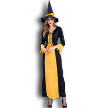 Fantasia de bruxa para adulto, traje cosplay de bar, fantasia de desempenho de festa, traje preto l 2024 - compre barato