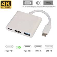 Тип C к HDMI USB 3,0 зарядный адаптер конвертер USB-C 3,1 концентратор Hdmi 4K адаптер для Mac Air Pro huawei Mate10 samsung S8 Plus 2024 - купить недорого