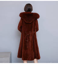 Real Fur Coat Women Long Park With Fur Coats New Winter Hooded Large Fox Fur Collar Warm Overcoat LX2419 2024 - buy cheap