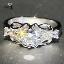 Yayi jóias moda princesa corte 3.8 ct branco zircão prata cor anéis de noivado casamento coração anéis festa presentes 1158 2024 - compre barato
