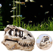 Tyrannosaur Skull Dinosaur Aquarium Decorations T-Rex Skull Fossil Statue Collectibles Unique Skeleton Fish Tank Craft Lifelike 2024 - buy cheap